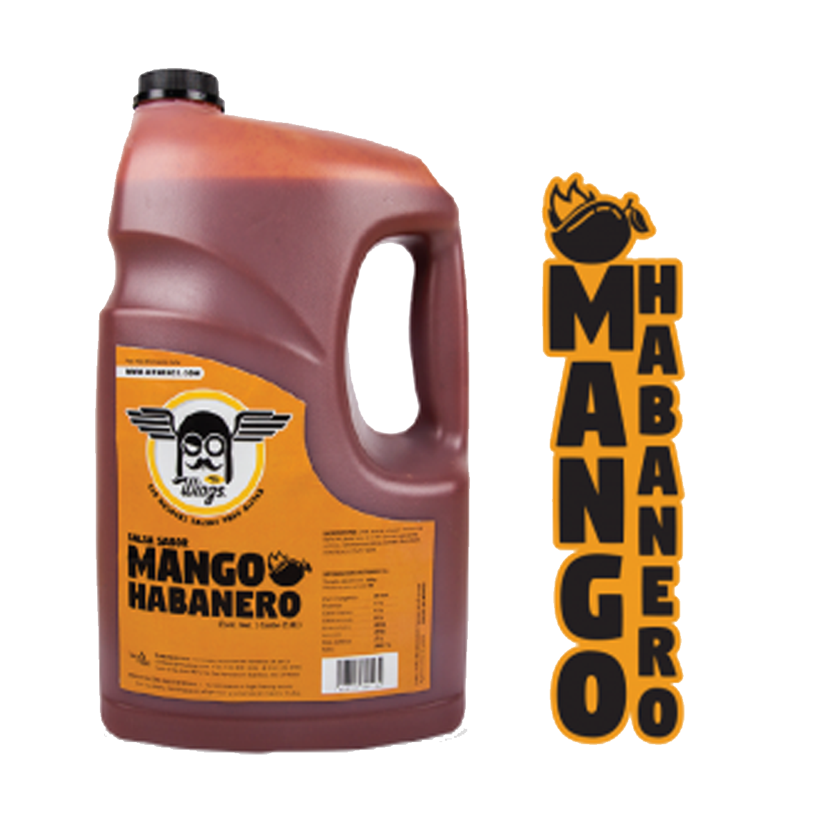 5 Piezas de Salsa Mango Habanero Mr. Wings  Litros c/u