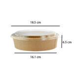 200 Bowls Kraft Contenedores Biodegradables 1500 Ml Con Tapa