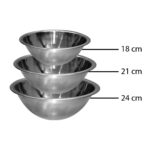 Juego 3 Piezas De Tazones/Bowls Acero Inoxidable 18-21-24 Cm