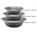 Juego 3 Piezas Tazones/bowls Eco De Acero Inoxid 14-16-18 Cm
